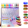 12-Colour Nail Art Pens – Fine Tip, Quick-Dry Nail Polish Pens for Creative Nail Designs-0