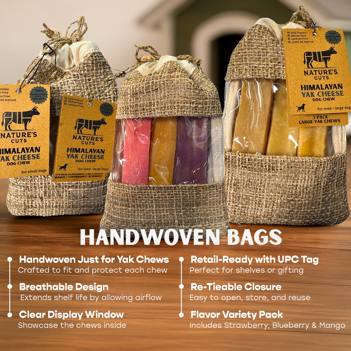 Small Yak Cheese (4 Pack) in Hand Woven Bag-2