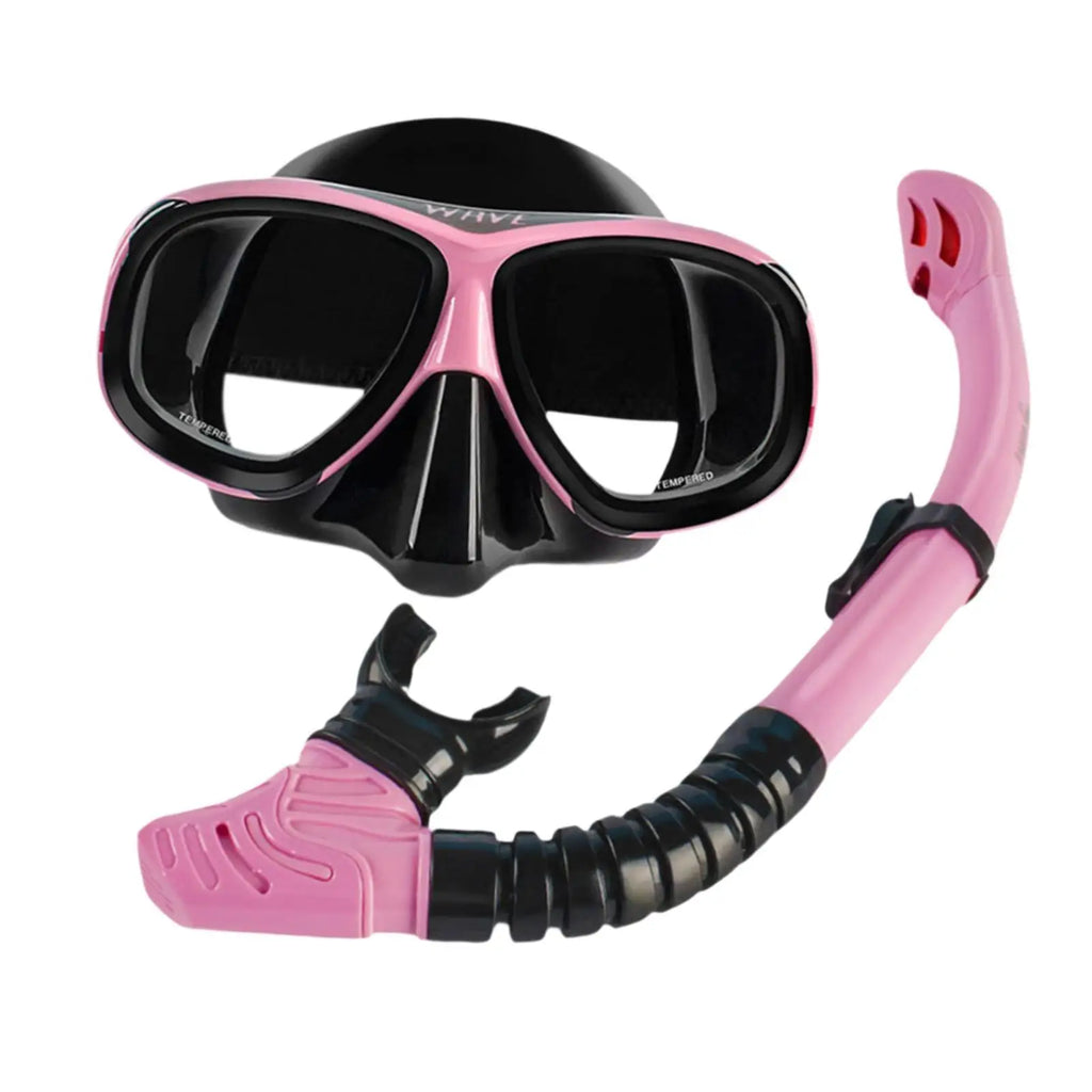Silicone nearsighted snorkel set featuring a large frame dive mask and matching breathing tube. — view 3