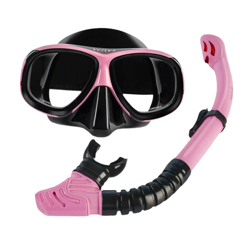Silicone nearsighted snorkel set featuring a large frame dive mask and matching breathing tube. — view 2