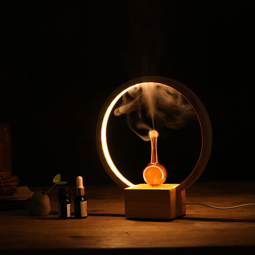 Luna waterless essential oil diffuser with ambient ring light and elegant eco-friendly compact design