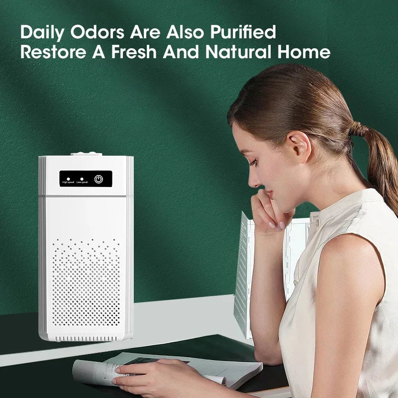 Compact portable HEPA air purifier for car and desk with USB power connection — view 5