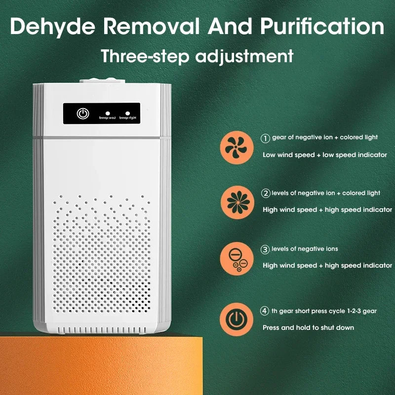 Compact portable HEPA air purifier for car and desk with USB power connection — view 4