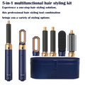 5-in-1 multi hair styler set with interchangeable brush heads and curling barrels