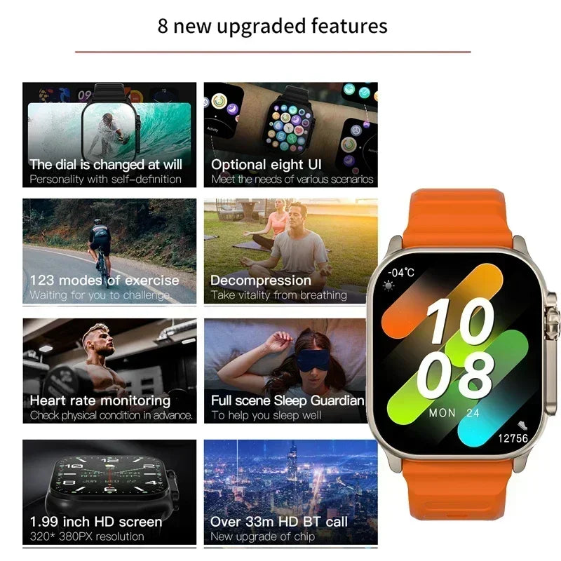 Orange T800 U2 smartwatch with narrow frame high definition display and comfortable fitness band — view 2