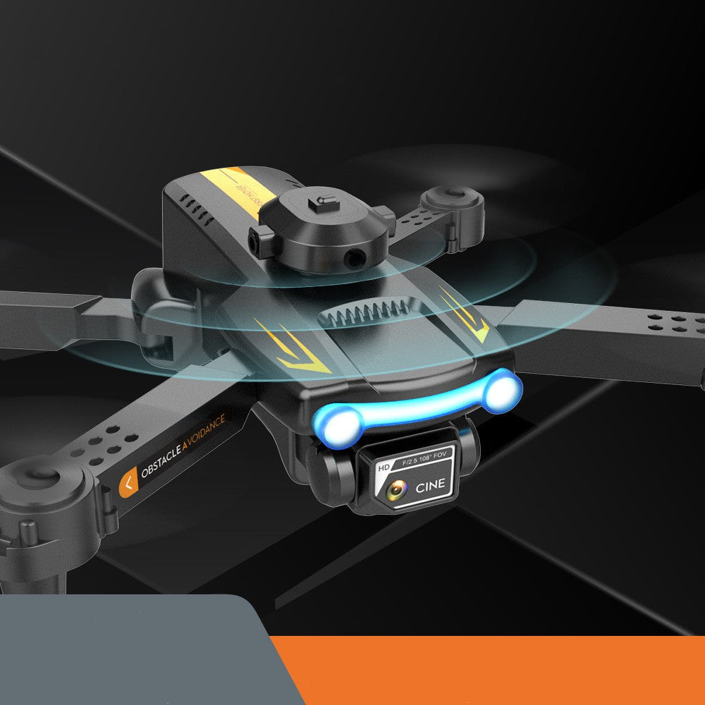 XT2 foldable mini drone with 4K HD dual camera and remote control handle in black. — view 2