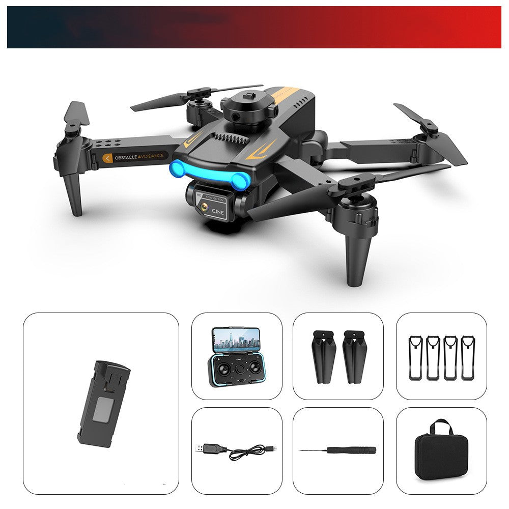 XT2 foldable mini drone with 4K HD dual camera and remote control handle in black. — view 5