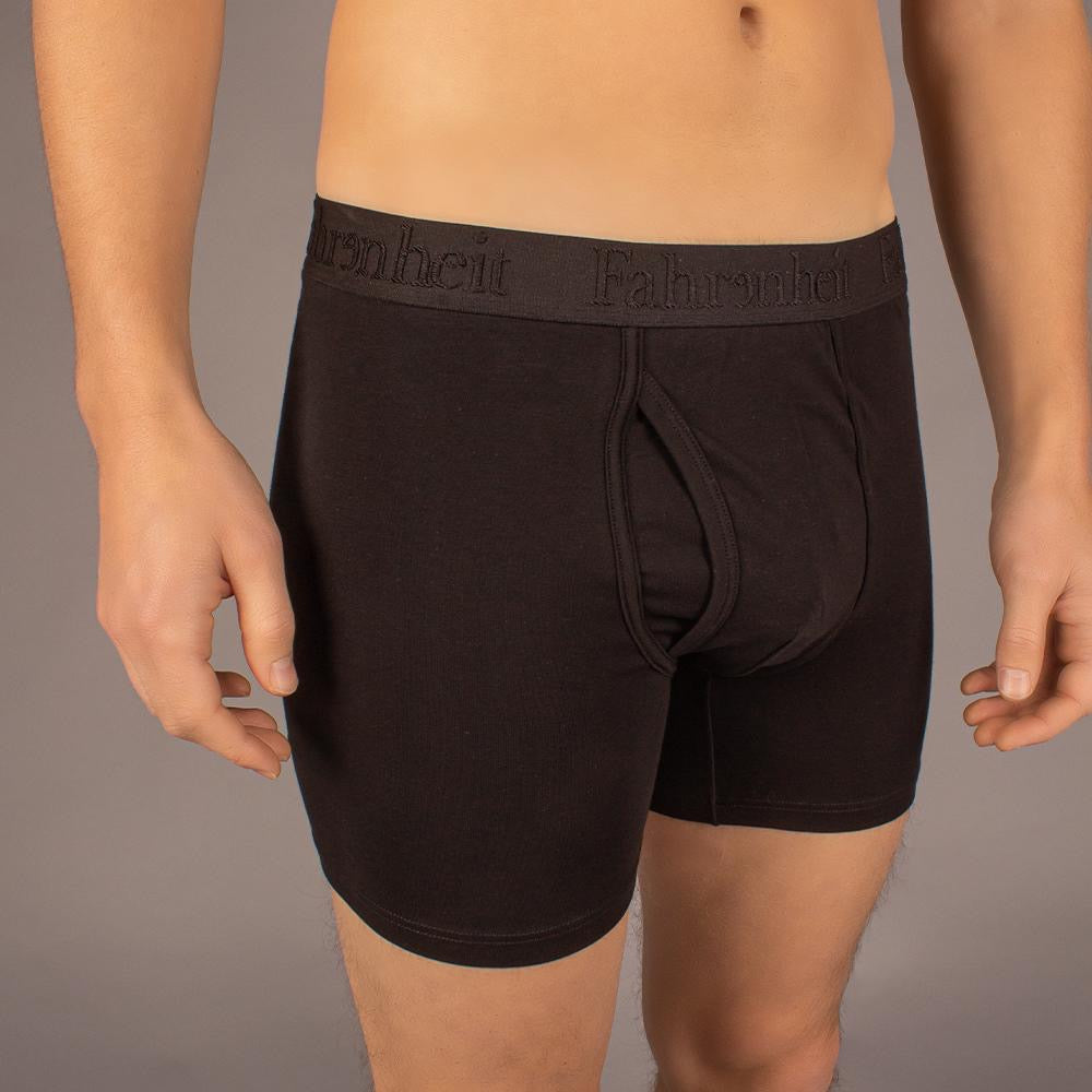 Three pack of Newman solid cotton boxer briefs featuring a comfortable waistband and breathable fabric — view 5