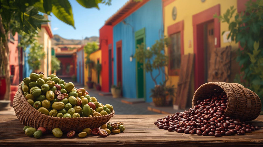 Single serve Mexico coffee pods packaging highlighting medium roast and rich dark chocolate flavor notes