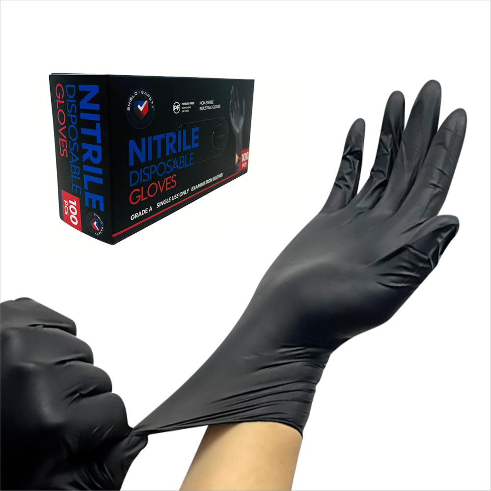 Black Nitrile Disposable Gloves – Powder Free, Latex Free, Heavy Duty Industrial & Food Safe Gloves 1000 PCs-4
