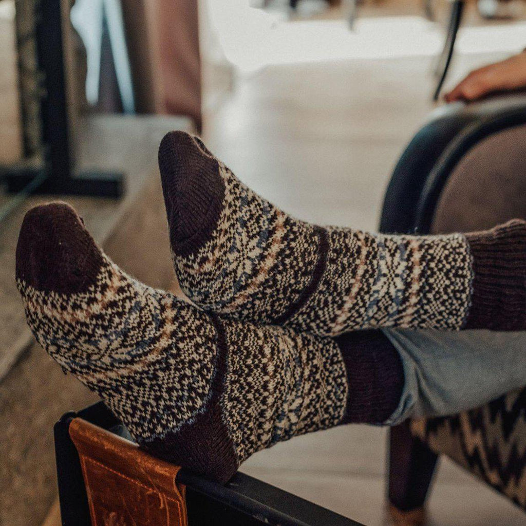 Sigrid Chocolate Merino Wool Socks-1