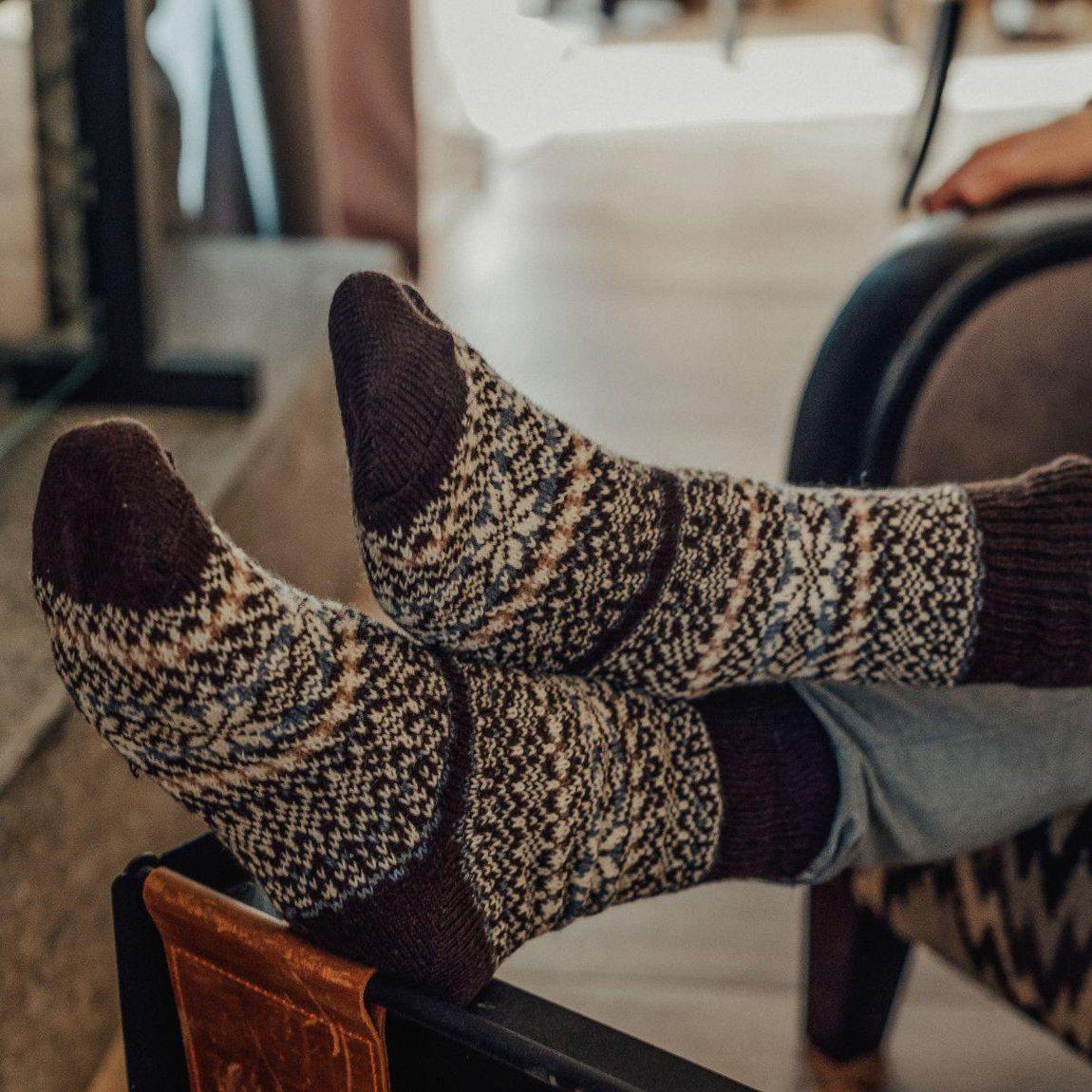 Sigrid Chocolate Merino Wool Socks-1