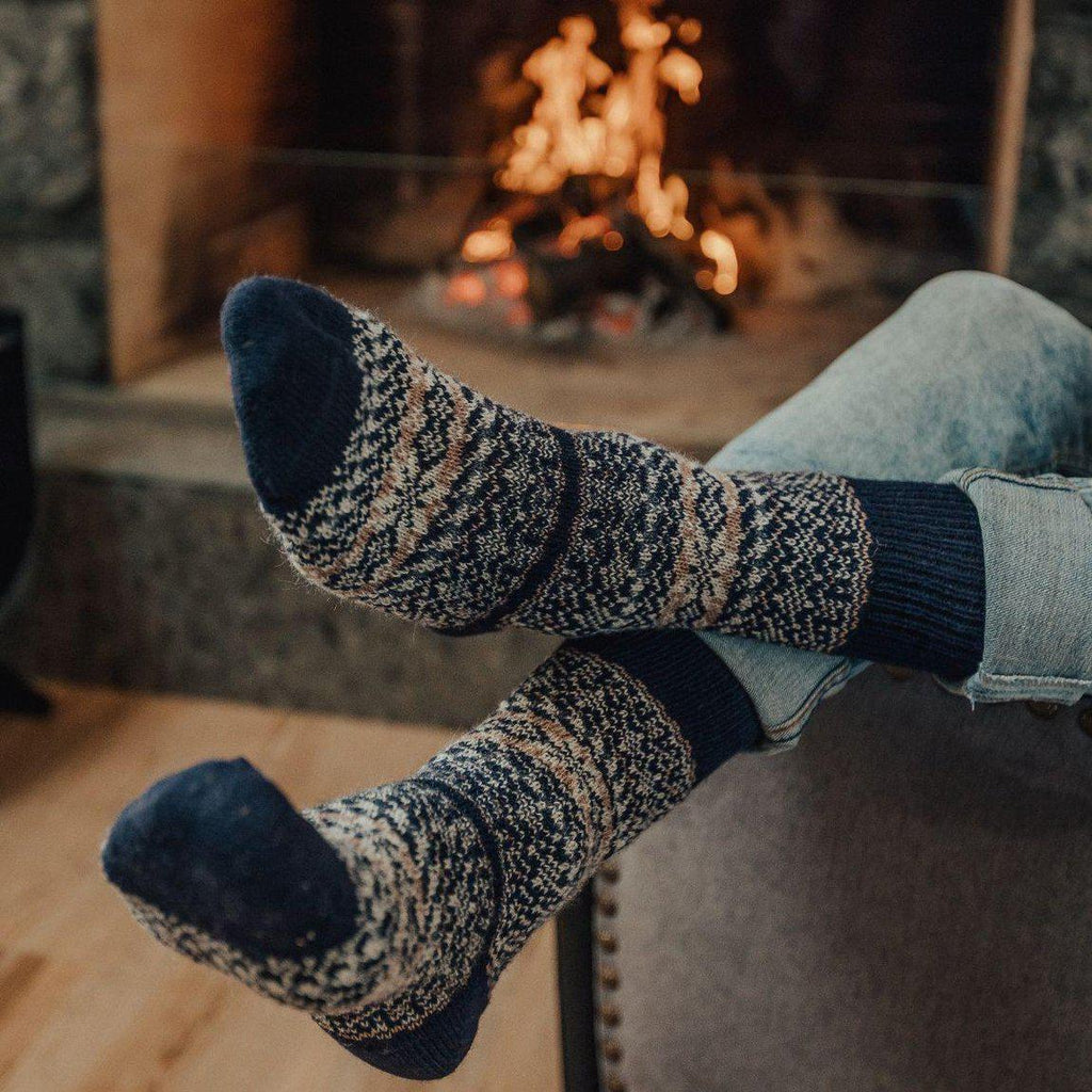 Sigrid Navy Merino Wool Socks-1
