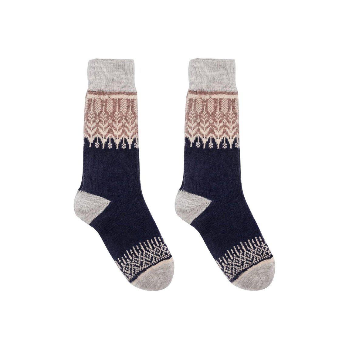 Yule Navy Merino Wool Socks-0