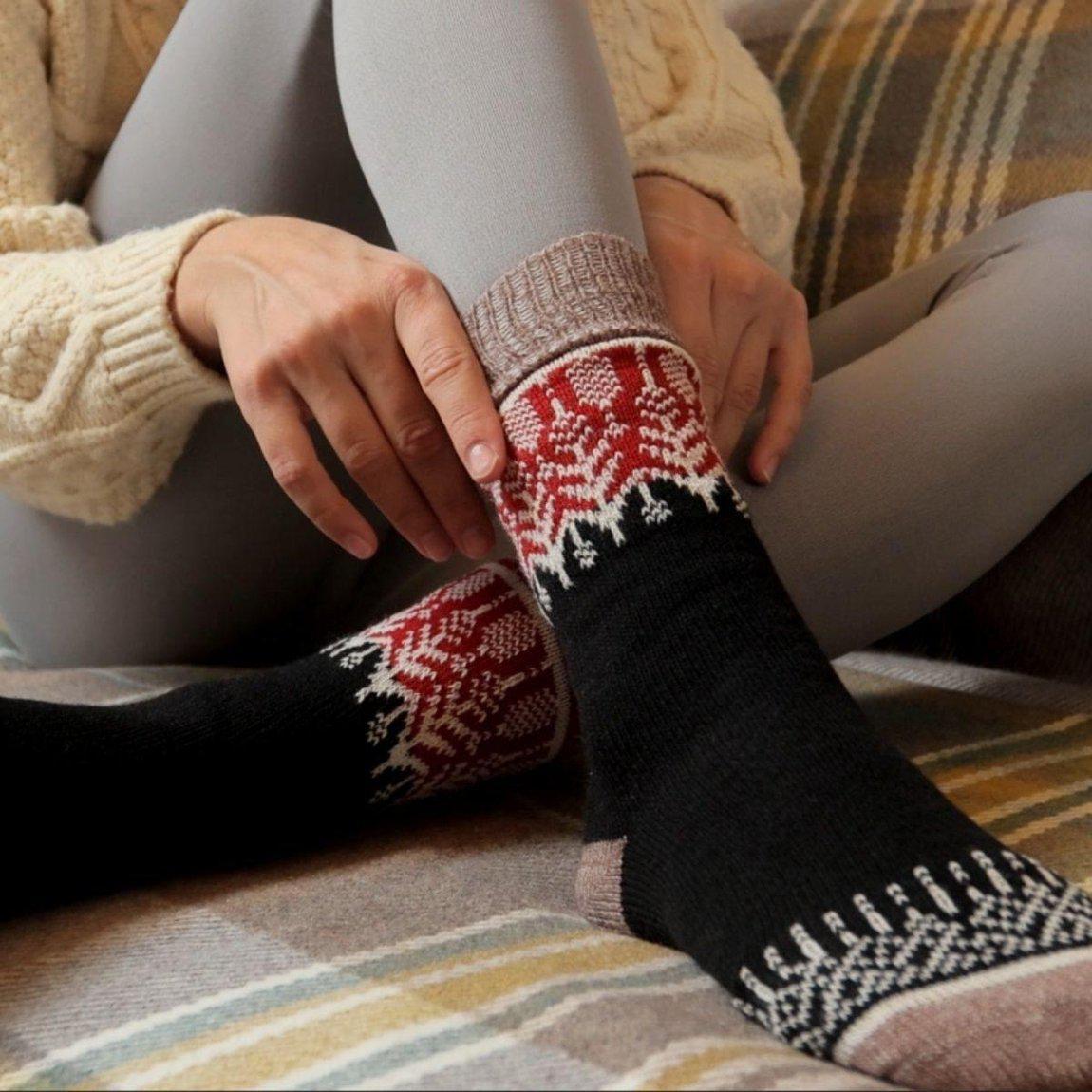 Yule Sunset Merino Wool Socks-1