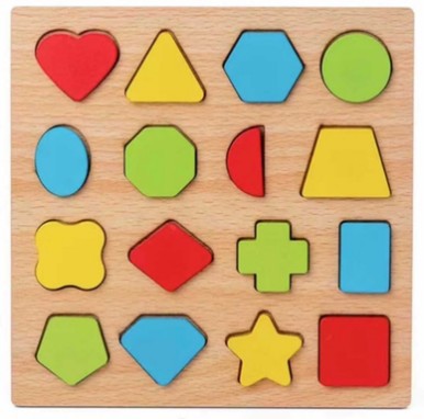 Wooden numbers and letters cognitive pairing puzzle board with colorful shape sorting pieces — view 4