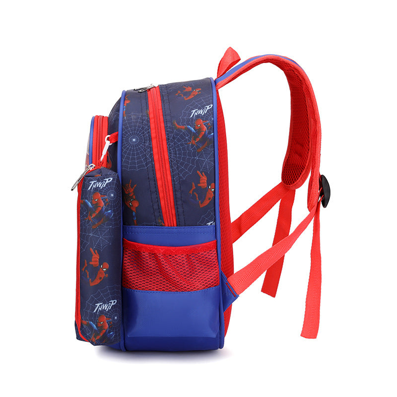 Dark blue Spider-Man kids backpack with soft handles made of waterproof nylon for school — view 5