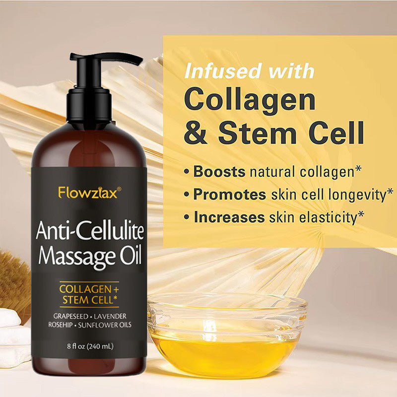 Bottle of fragranced body massage essential oil for anti-cellulite firming and deep hydration — view 5
