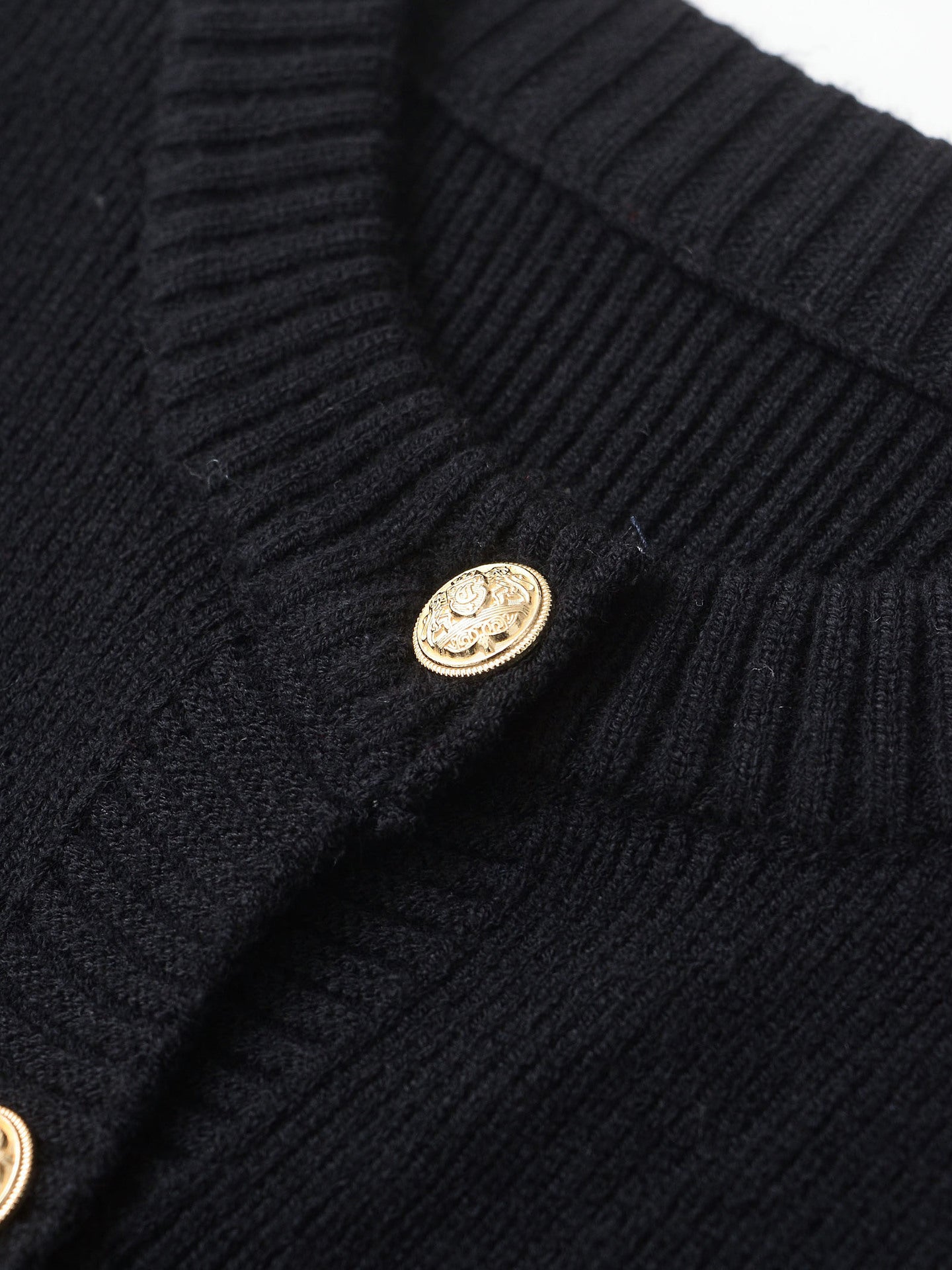 Classic European style women's woolen dress featuring elegant front button decorations and a tailored silhouette — view 4