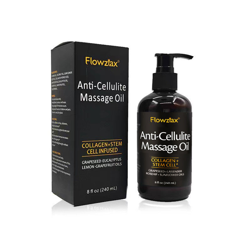 Bottle of fragranced body massage essential oil for anti-cellulite firming and deep hydration — view 3