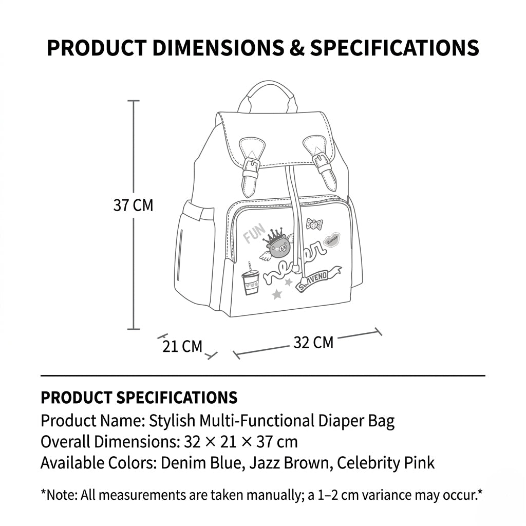 Minimalist waterproof Oxford cloth SUNVENO diaper bag backpack featuring thermal bottle pockets and a wide opening — view 5