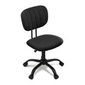 Black Artiss armless office chair with breathable fabric seat, metal base, and rolling castors