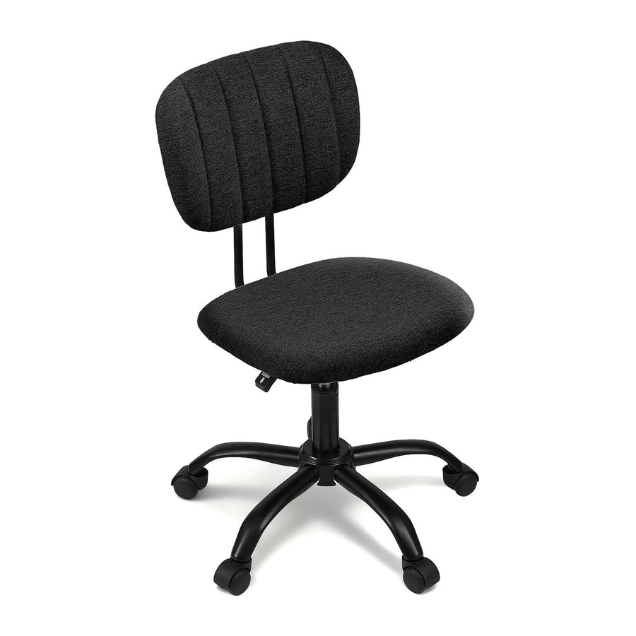 Artiss Armless Office Chair with Wheels, Ergonomic 360¬¨¬®¬¨¬Æ‚Äö√Ñ√∂‚àö‚Ä†‚àö¬™ Swivel Home Office Desk Chair, Height Adjustable Computer Task Chair with Fabric Back and Seat for Small Space, Black