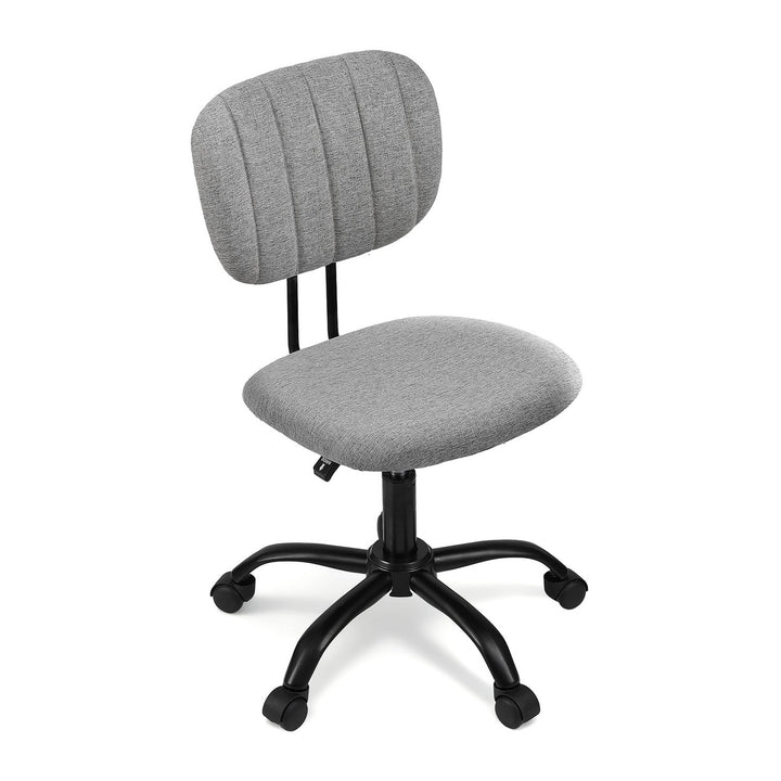 Artiss Armless Office Chair with Wheels, Ergonomic 360¬¨¬®¬¨¬Æ‚Äö√Ñ√∂‚àö‚Ä†‚àö¬™ Swivel Home Office Desk Chair, Height Adjustable Computer Task Chair with Fabric Back and Seat for Small Space, Grey