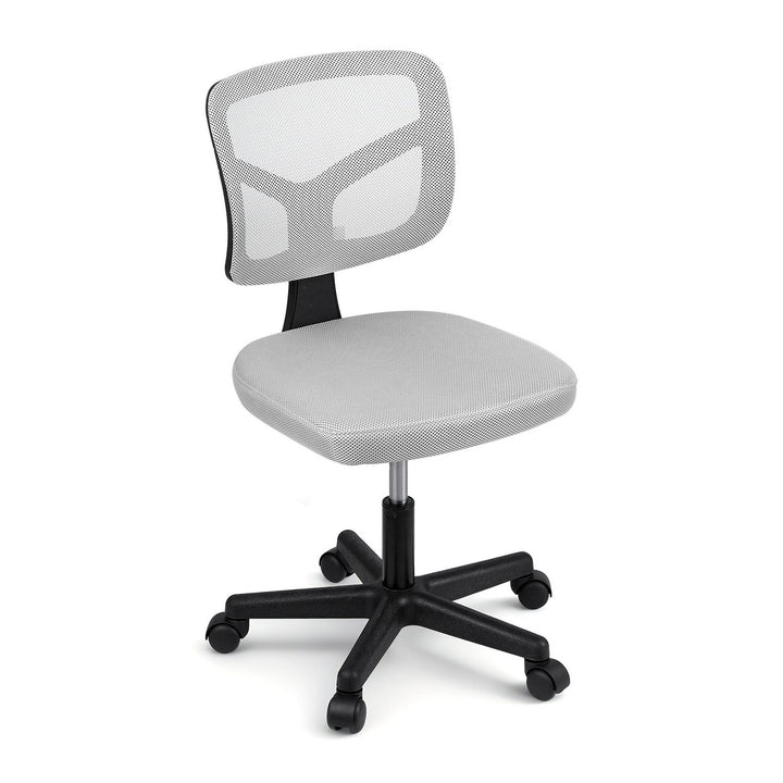 Artiss Armless Office Chair with Wheels, Ergonomic 360¬¨¬®¬¨¬Æ‚Äö√Ñ√∂‚àö‚Ä†‚àö¬™ Swivel Home Office Desk Chair, Height Adjustable Computer Task Chair with Fabric Back and Seat for Small Space, Grey