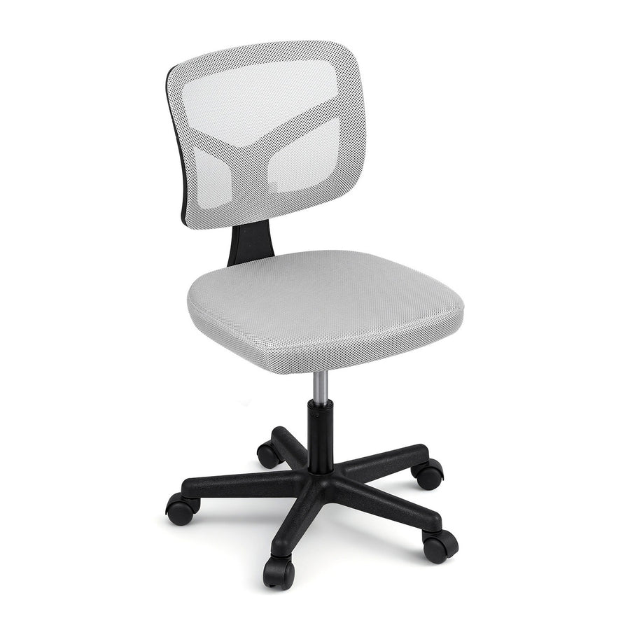 Artiss Armless Office Chair with Wheels, Ergonomic 360¬¨¬®¬¨¬Æ‚Äö√Ñ√∂‚àö‚Ä†‚àö¬™ Swivel Home Office Desk Chair, Height Adjustable Computer Task Chair with Fabric Back and Seat for Small Space, Grey