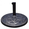 22 inch heavy duty round umbrella base stand in bronze finish with decorative pattern