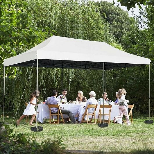 Black set of 4 canopy weights with carrying strap for outdoor umbrellas and trade show tents — view 2