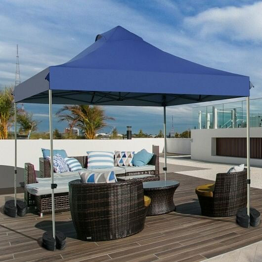 Black set of 4 canopy weights with carrying strap for outdoor umbrellas and trade show tents — view 5