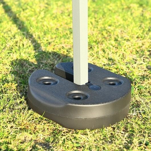 Black set of 4 canopy weights with carrying strap for outdoor umbrellas and trade show tents — view 3