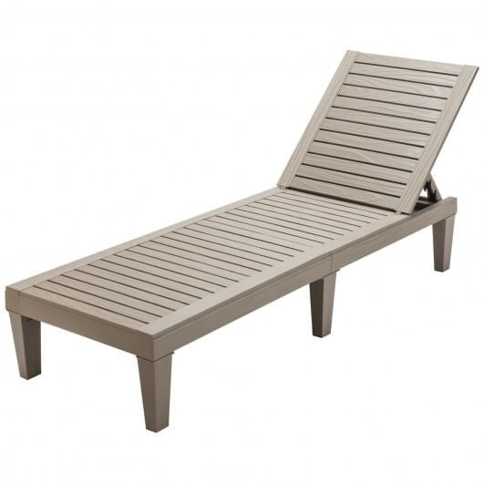 Black outdoor recliner chair with five position adjustable backrest and reinforced legs for patio lounging — view 5