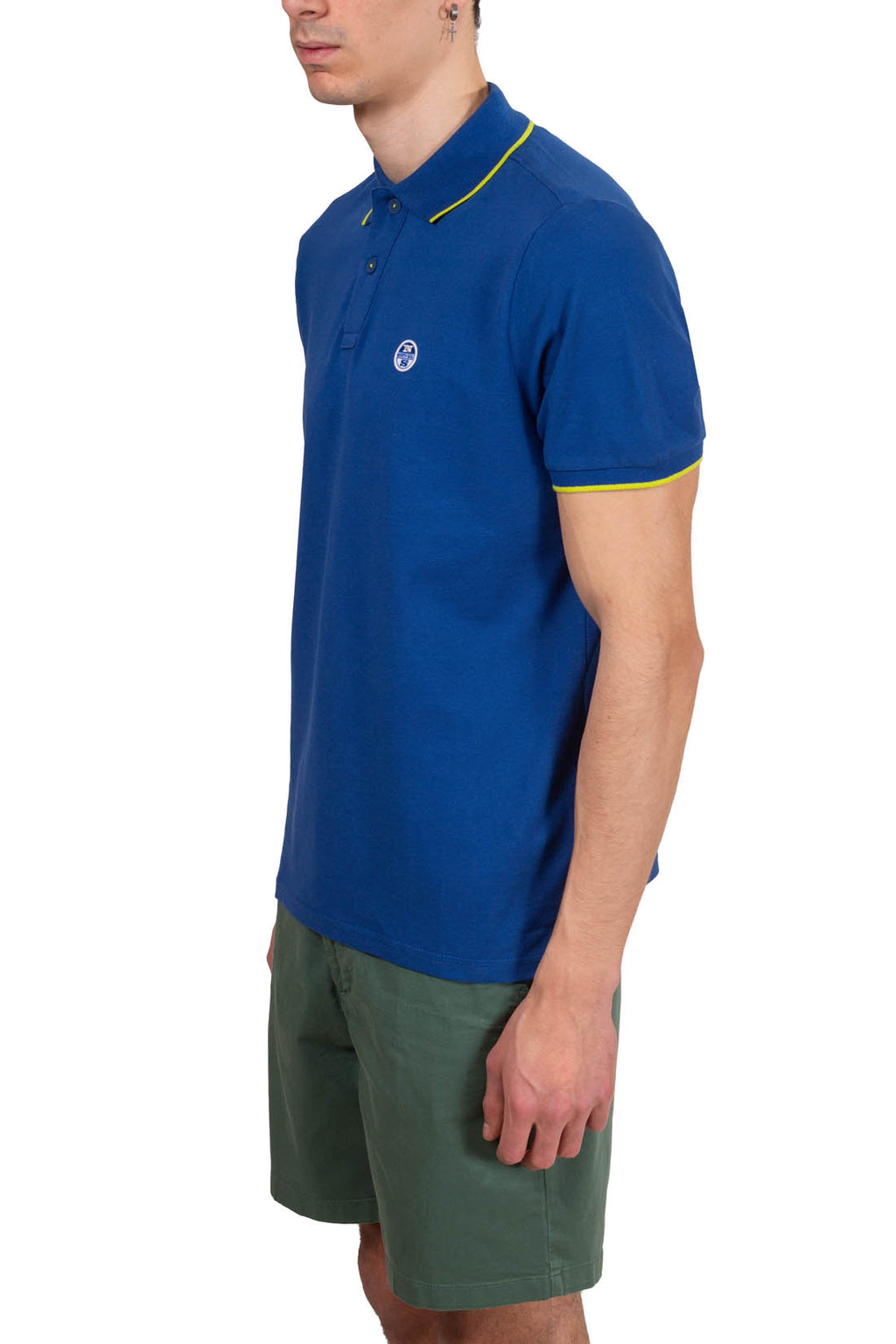 North Sails men's black cotton mesh polo shirt with short sleeves and logo patch — view 16