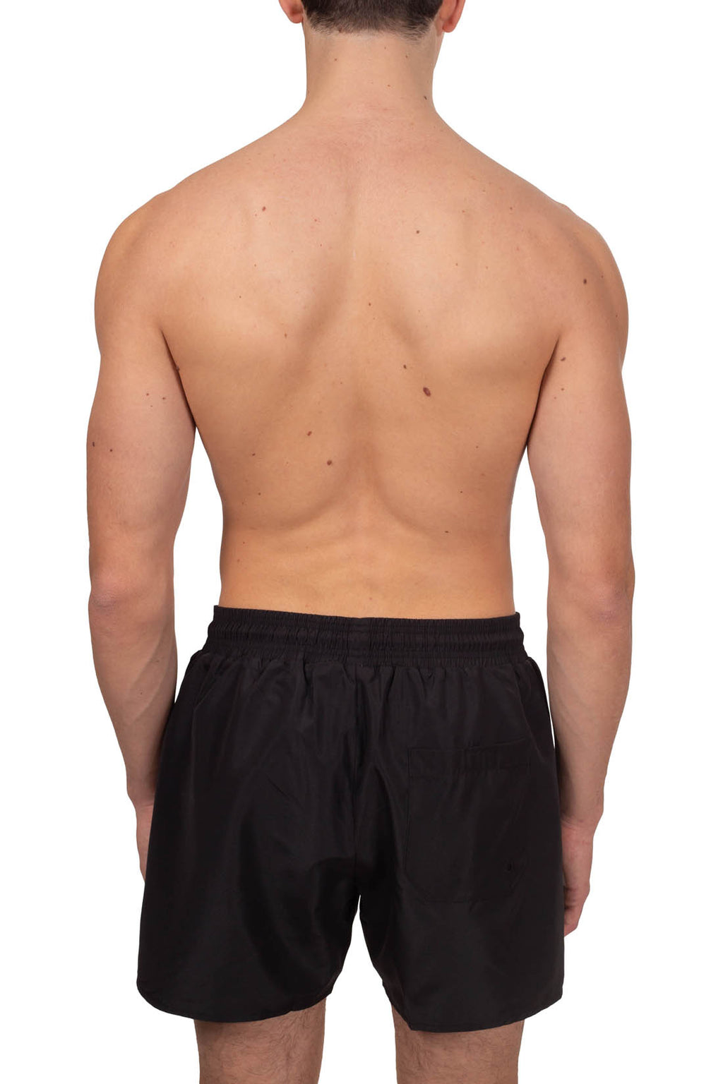 Men's navy blue logo swim shorts featuring an elasticated drawstring waist and classic fit — view 19