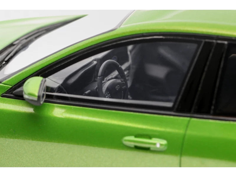 1/18 scale resin model car of 2022 Ford Focus ST in mean green metallic paint — view 4