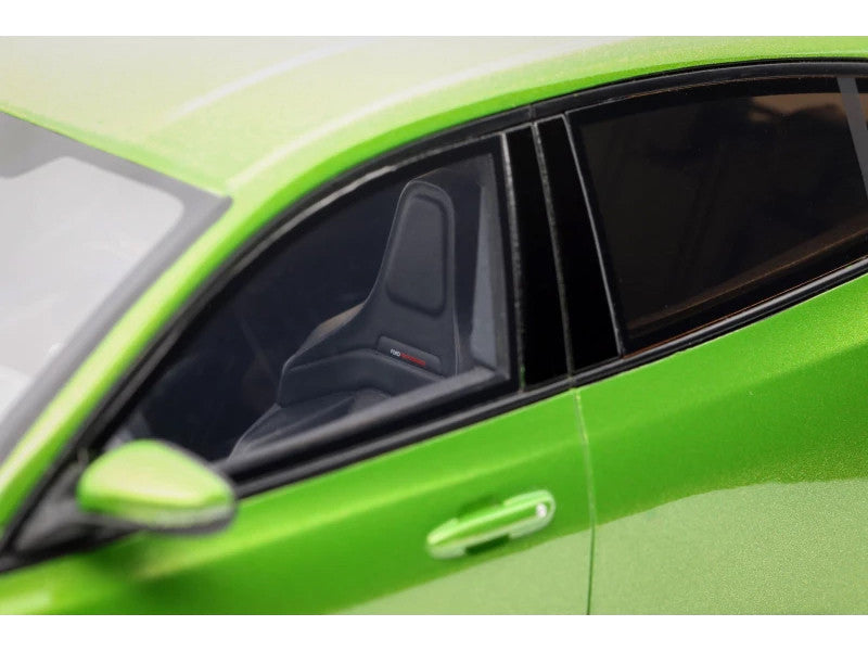 1/18 scale resin model car of 2022 Ford Focus ST in mean green metallic paint — view 3
