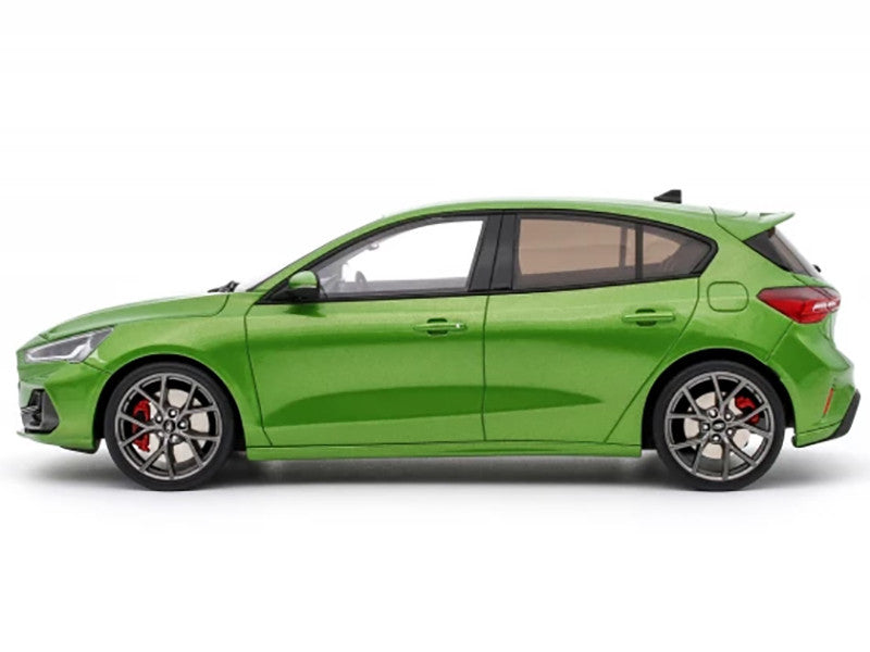 1/18 scale resin model car of 2022 Ford Focus ST in mean green metallic paint