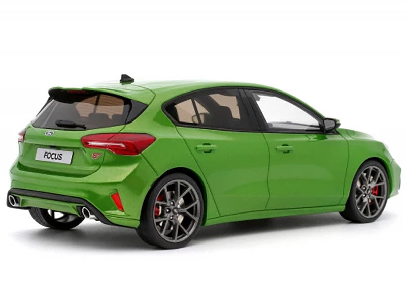 1/18 scale resin model car of 2022 Ford Focus ST in mean green metallic paint — view 2