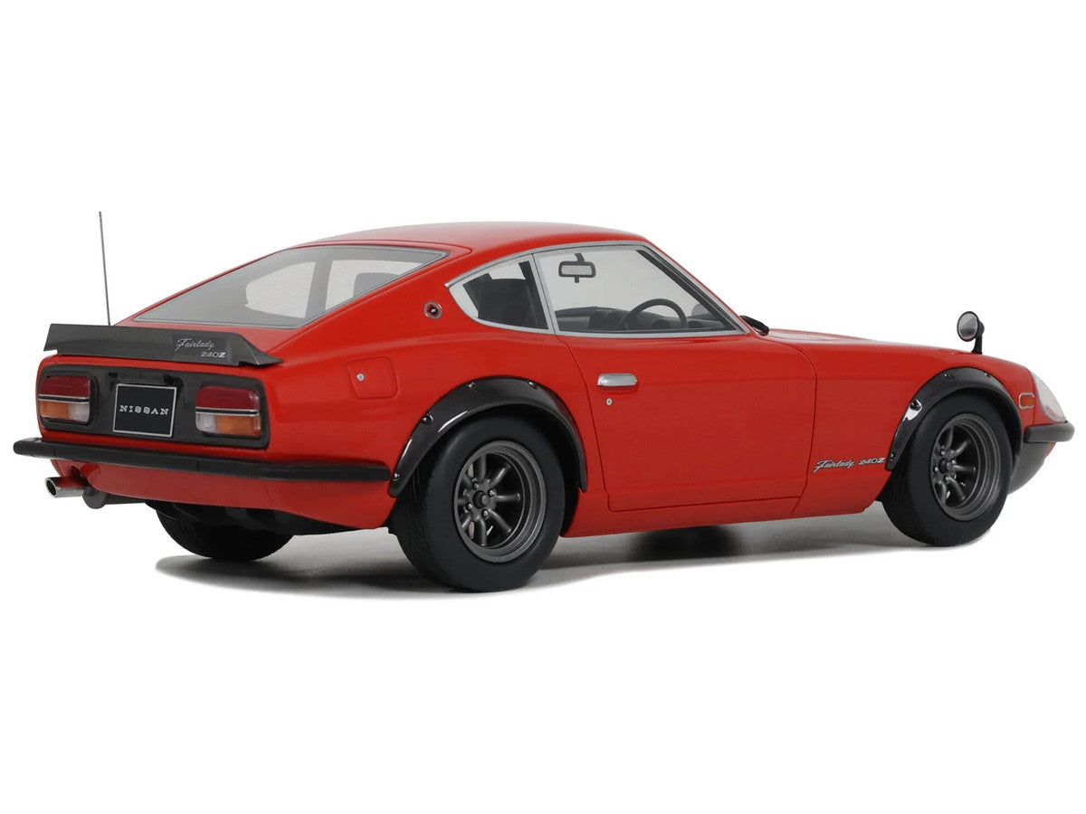 1972 Nissan Fairlady 240ZG 1/18 scale model car in Grand Prix Red resin with rubber tires — view 2