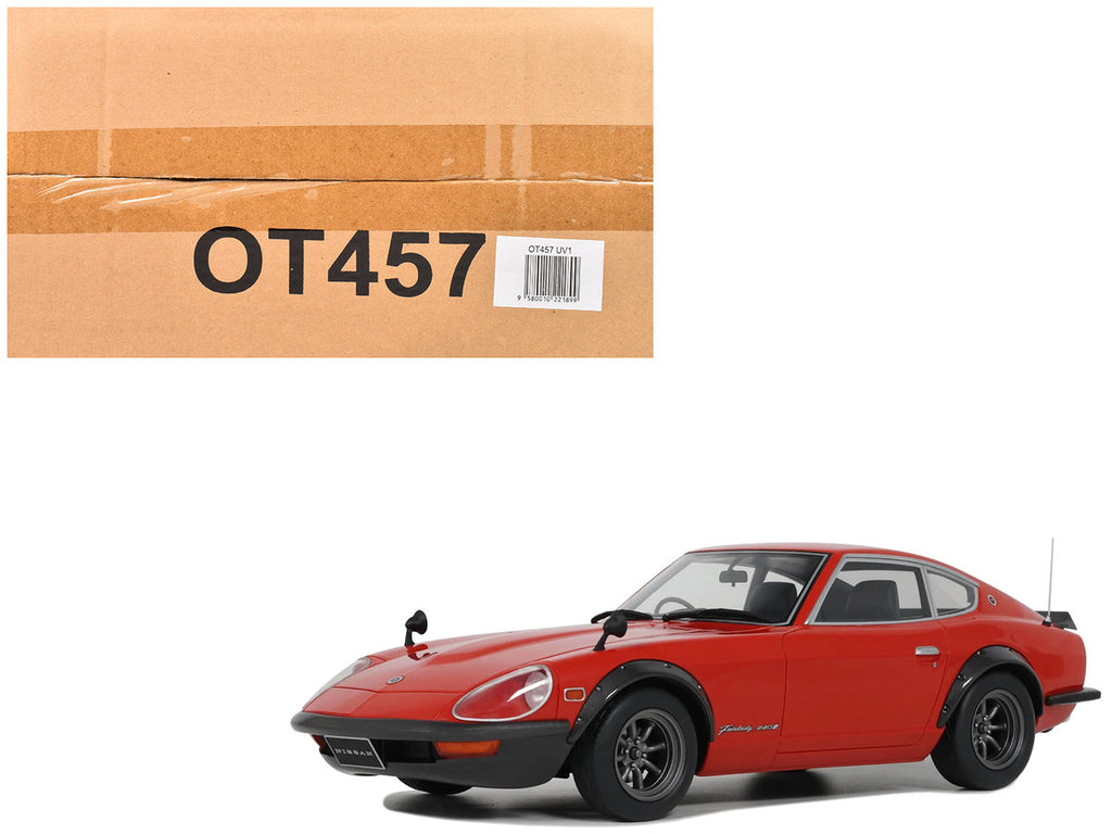 1972 Nissan Fairlady 240ZG 1/18 scale model car in Grand Prix Red resin with rubber tires — view 5