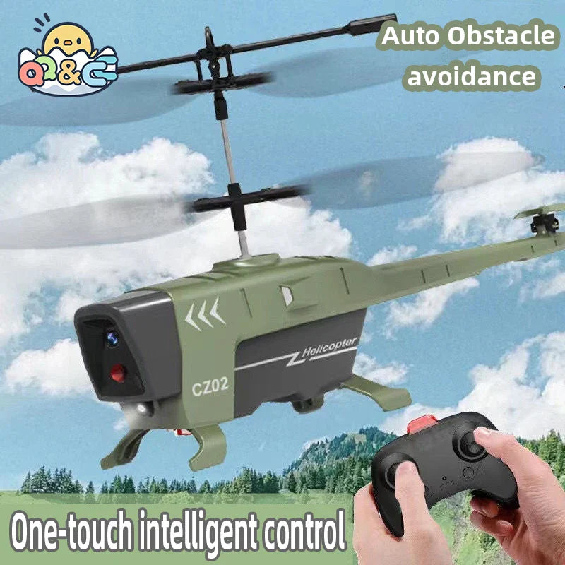 Obstacle avoidance RC helicopter in durable plastic with remote control and USB charging accessories
