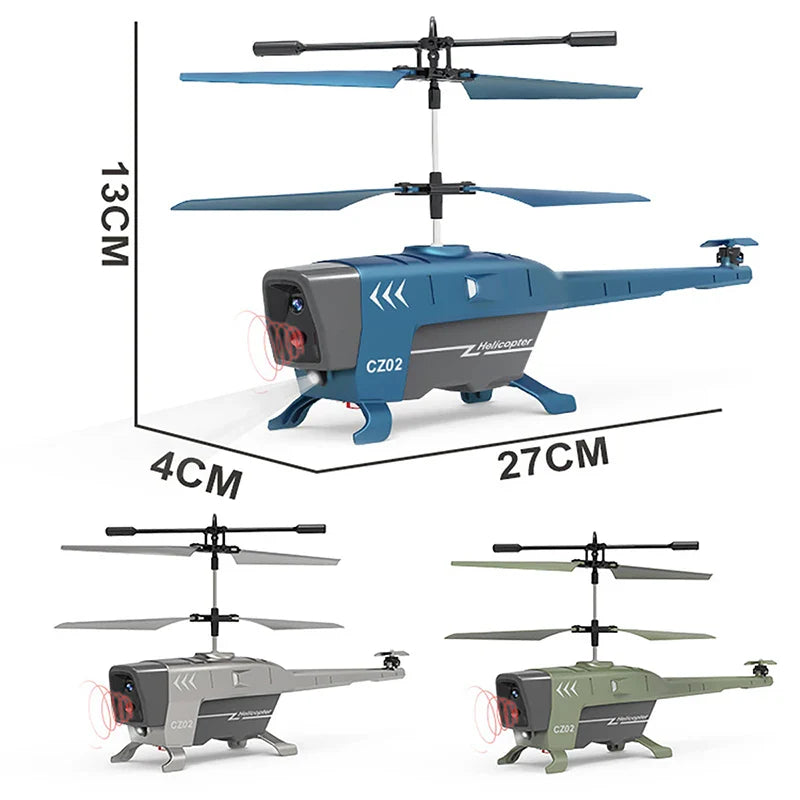 Obstacle avoidance RC helicopter in durable plastic with remote control and USB charging accessories — view 5