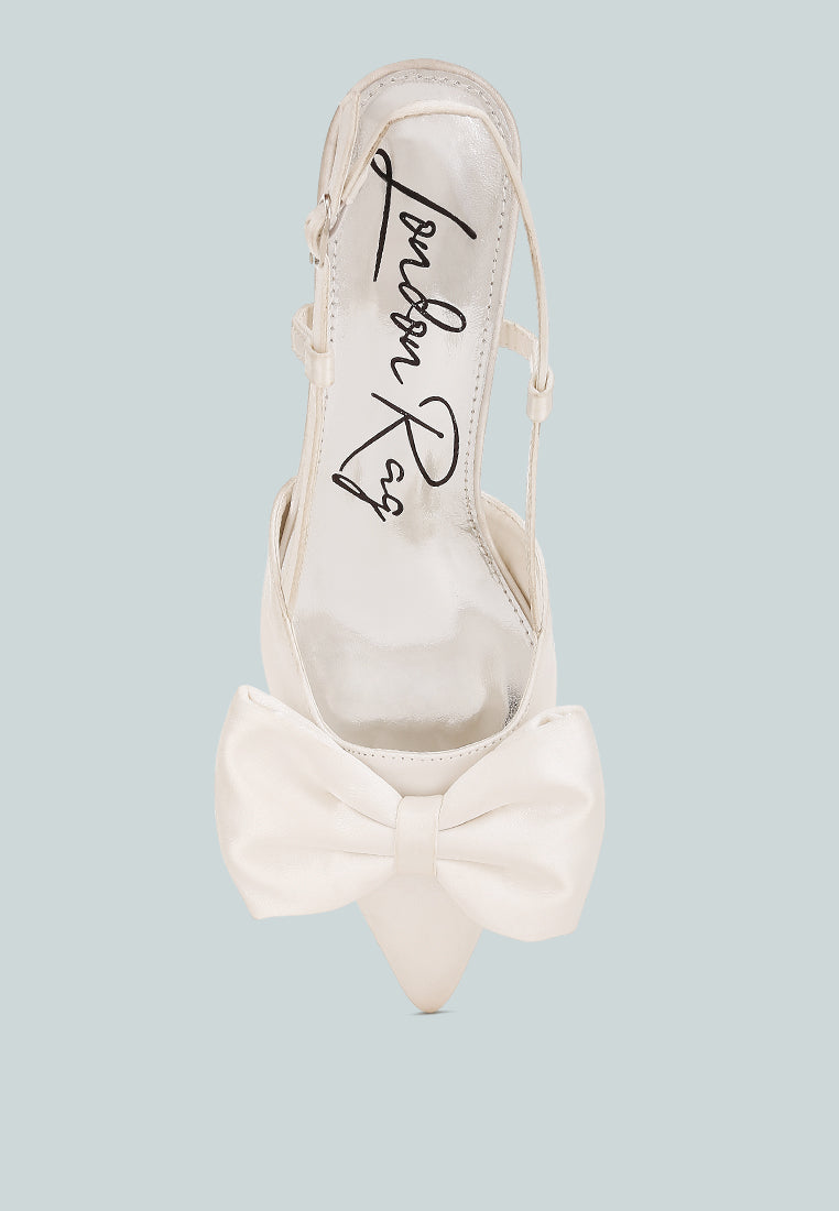 Okshak Satin Bow Slingback Sandals-3