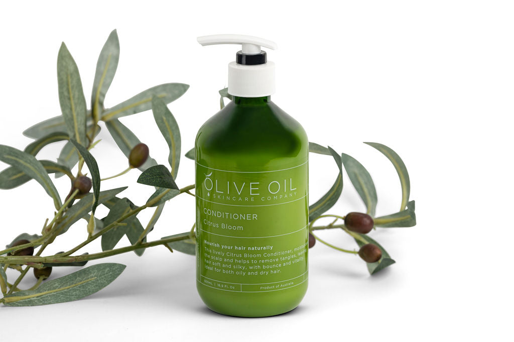 Citrus bloom castile hair conditioner 500ml bottle with pure essential oils and natural olive oil