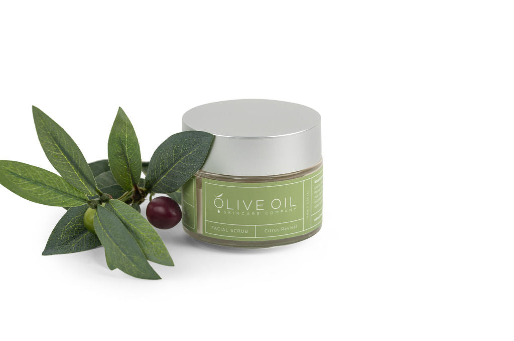Facial Scrub Citrus Revival 100g, natural exfoliating skin cleanser with olive oil and jojoba beads