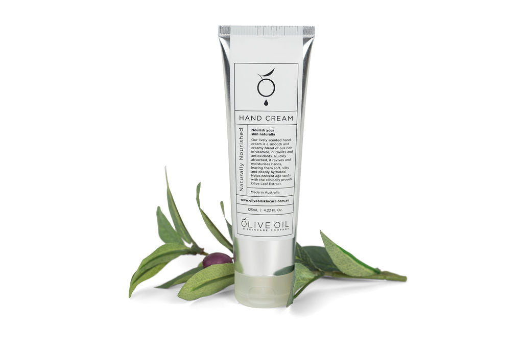 Naturally nourished hand cream tube featuring pure olive oil and essential oils for daily skincare oils for moisturizing essential oils for daily skincare