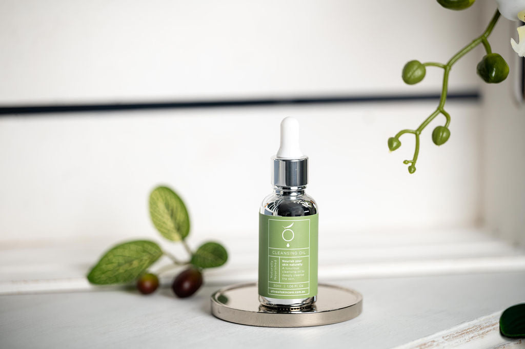 30ml bottle of naturally nourished facial cleansing oil with olive and essential oils — view 3